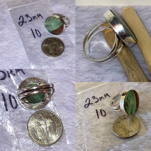 Bloodstone Gemstone Chunky Handmade Ring - Picture 2 of 6